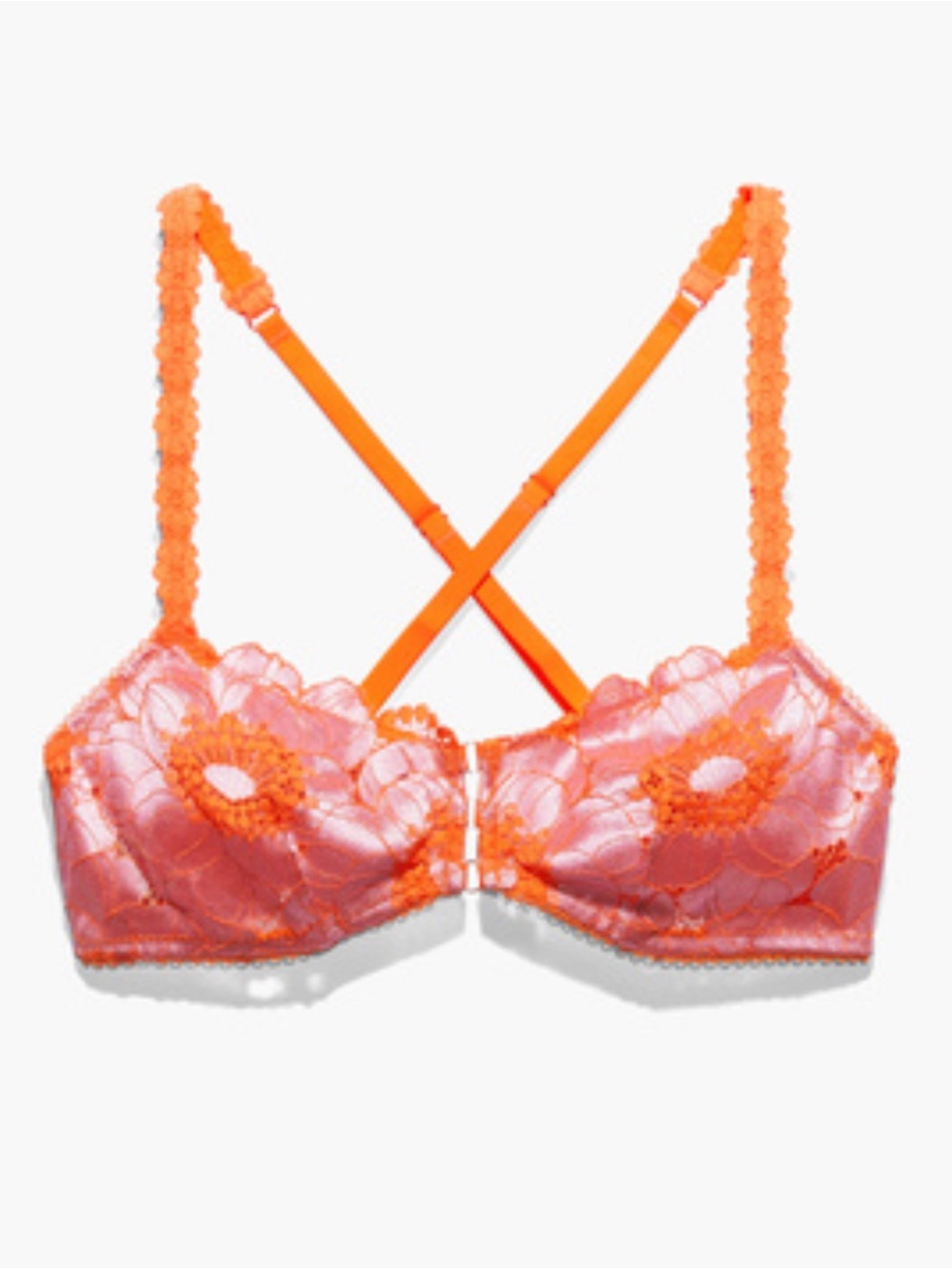 SAVAGE X FENTY Perfect Poppies unlined lace demi bra convertible straps SM NWT